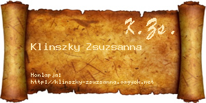 Klinszky Zsuzsanna névjegykártya