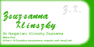 zsuzsanna klinszky business card